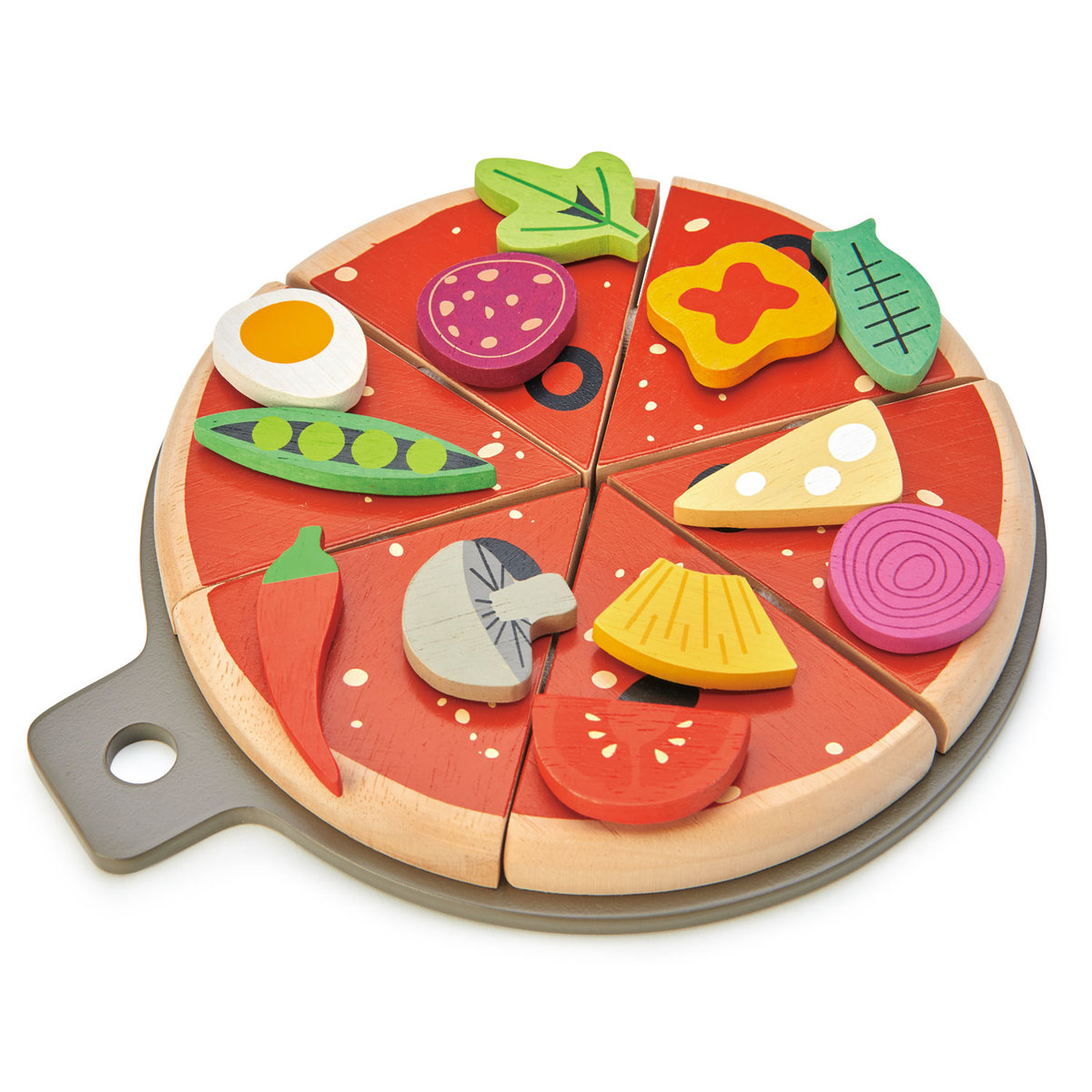 Tender Leaf Toys Tender Leaf Toys - Drewniana Pizza z Dodatkami na Rzepy