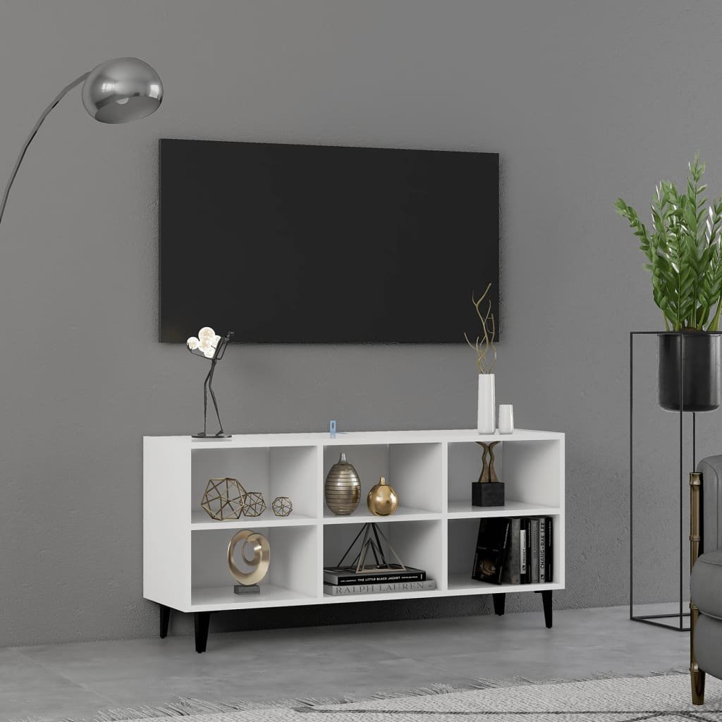 vidaXL Lumarko Szafka TV, metalowe nóżki, biel, 103,5x30x50 cm  805950