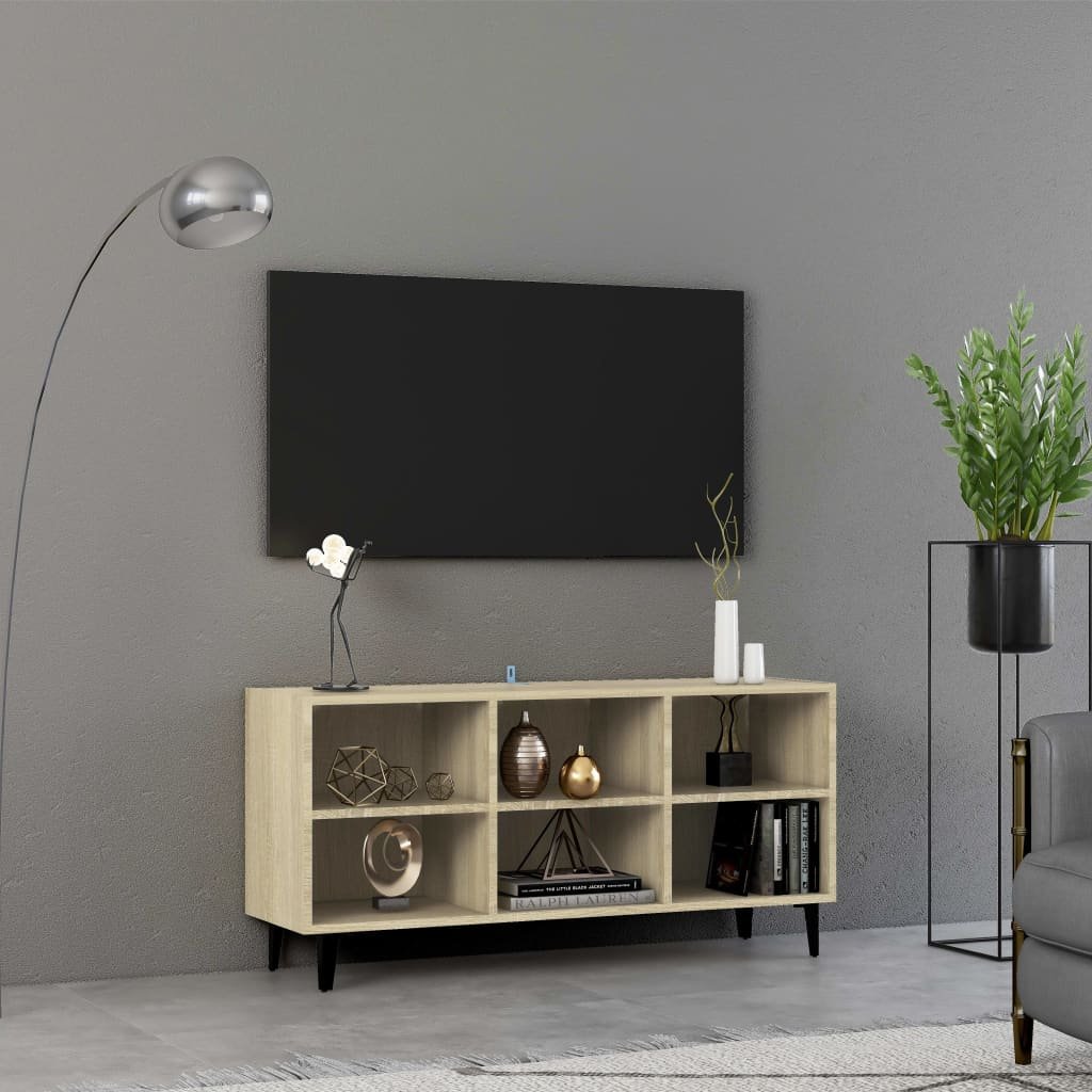 vidaXL Lumarko Szafka TV, metalowe nóżki, dąb sonoma, 103,5x30x50 cm  805953