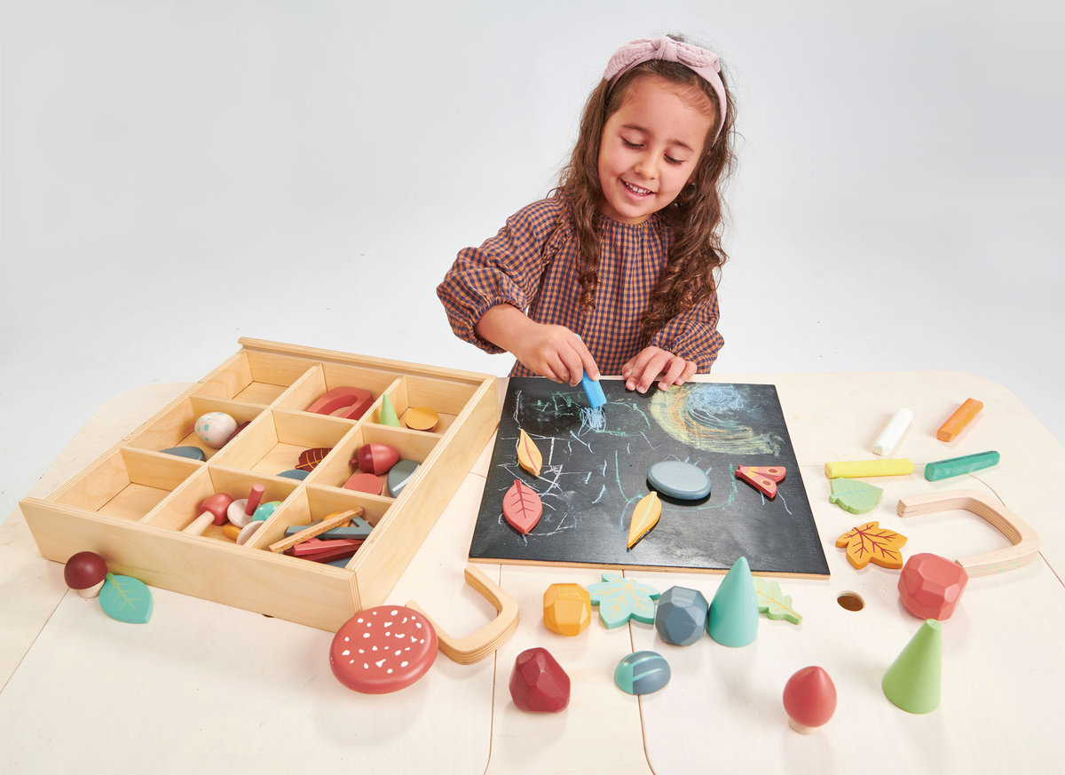 Tender Leaf Toys Tender Leaf Toys - Drewniana Skrzynka Kreatywna  -  Leśne Skarby