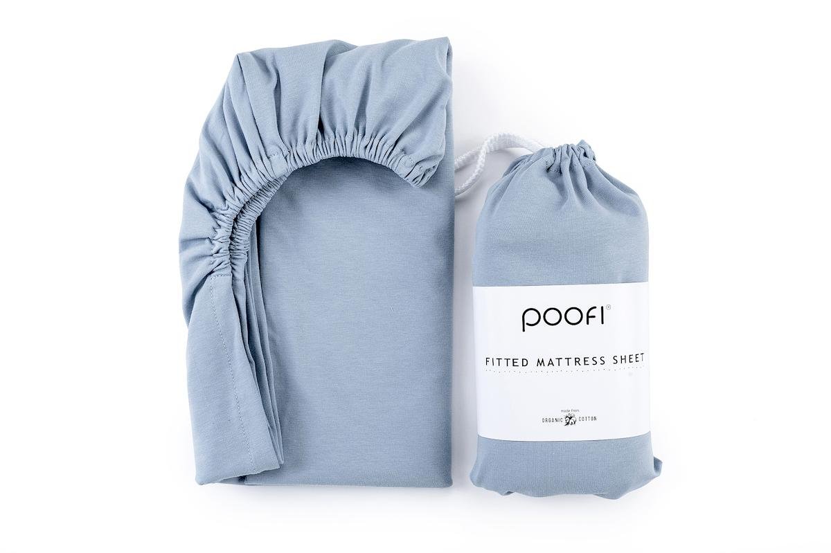 Poofi Prześcieradło Organic 70x140, dusty blue