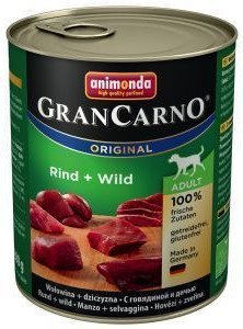 ANIMONDA GranCarno Adult Dog smak: Wołowina i Dziczyzna 6 x 800g