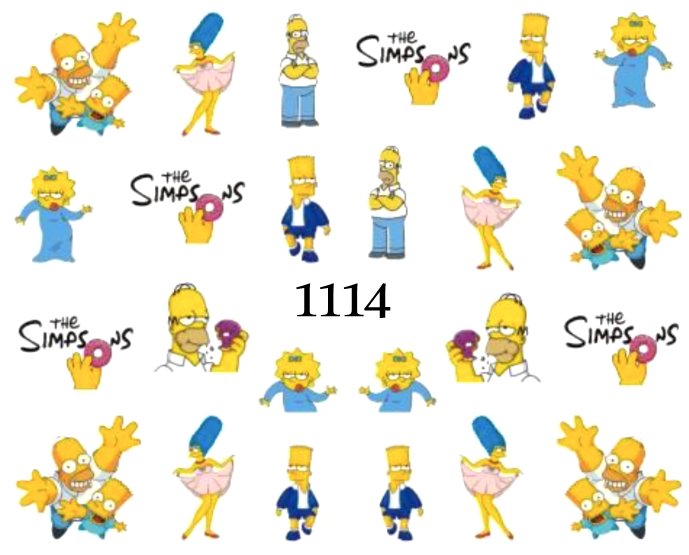 Naklejki wodne na paznokcie SIMPSONOWIE - 1114
