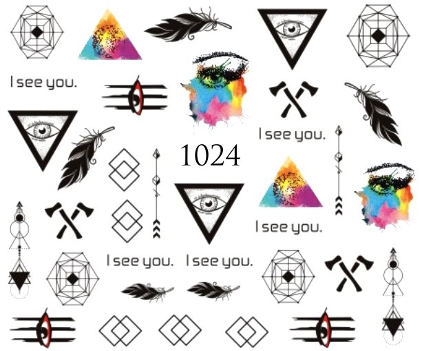 Naklejki wodne na paznokcie - nr 1024