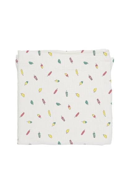 BABY BITES Baby Bites Pieluszka muślinowa 120 x 120 cm Ice-creams White