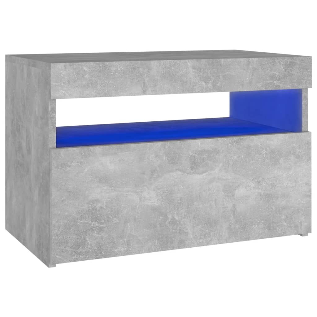 Lumarko Szafka nocna z oświetleniem LED, szarość betonu, 60x35x40 cm