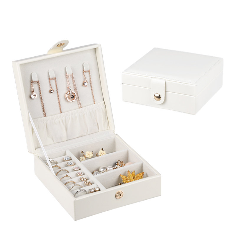 Lilienne Kwadratowe pudełko na biżuterię białe ORGBIZSP01176-1