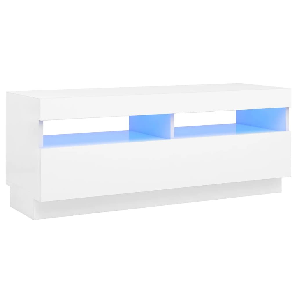 vidaXL Szafka pod TV z oświetleniem LED, biała, 100x35x40 cm