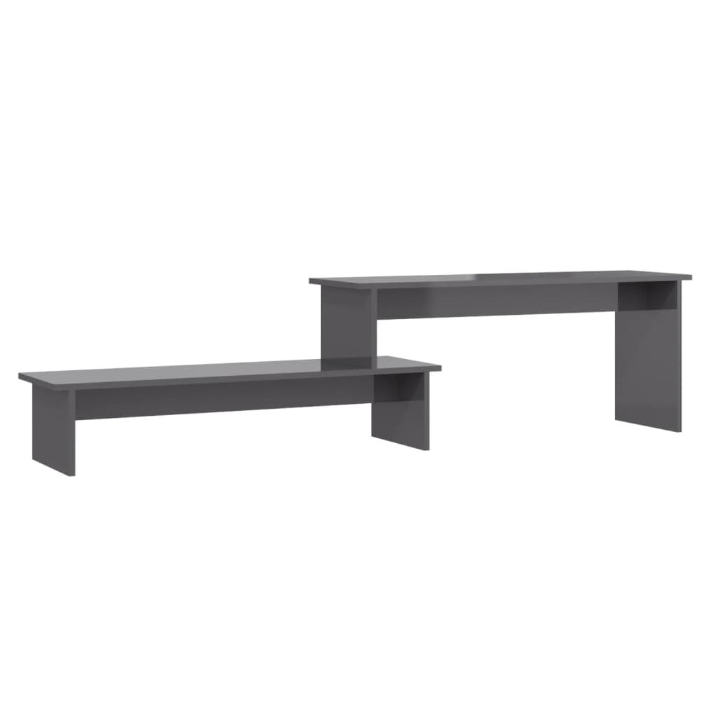 vidaXL Szafka pod TV, szara, wysoki połysk, 180x30x43 cm, płyta
