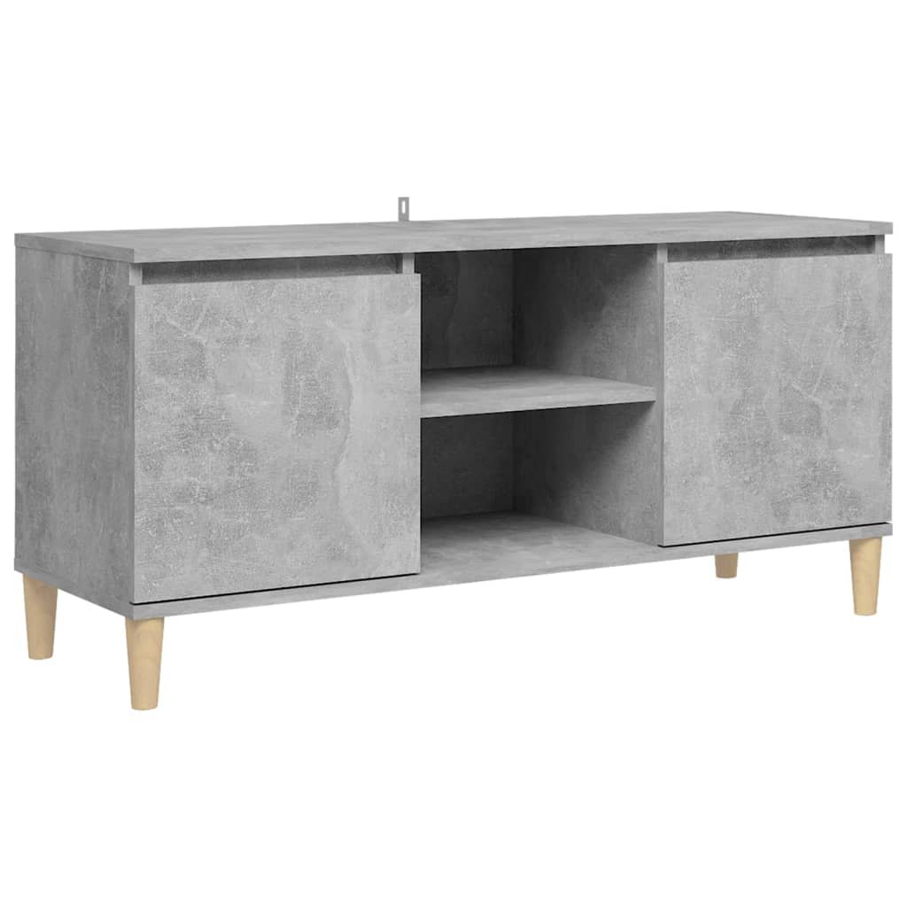 vidaXL Szafka TV z drewnianymi nóżkami szarość betonu 103,5x35x50 cm 805963