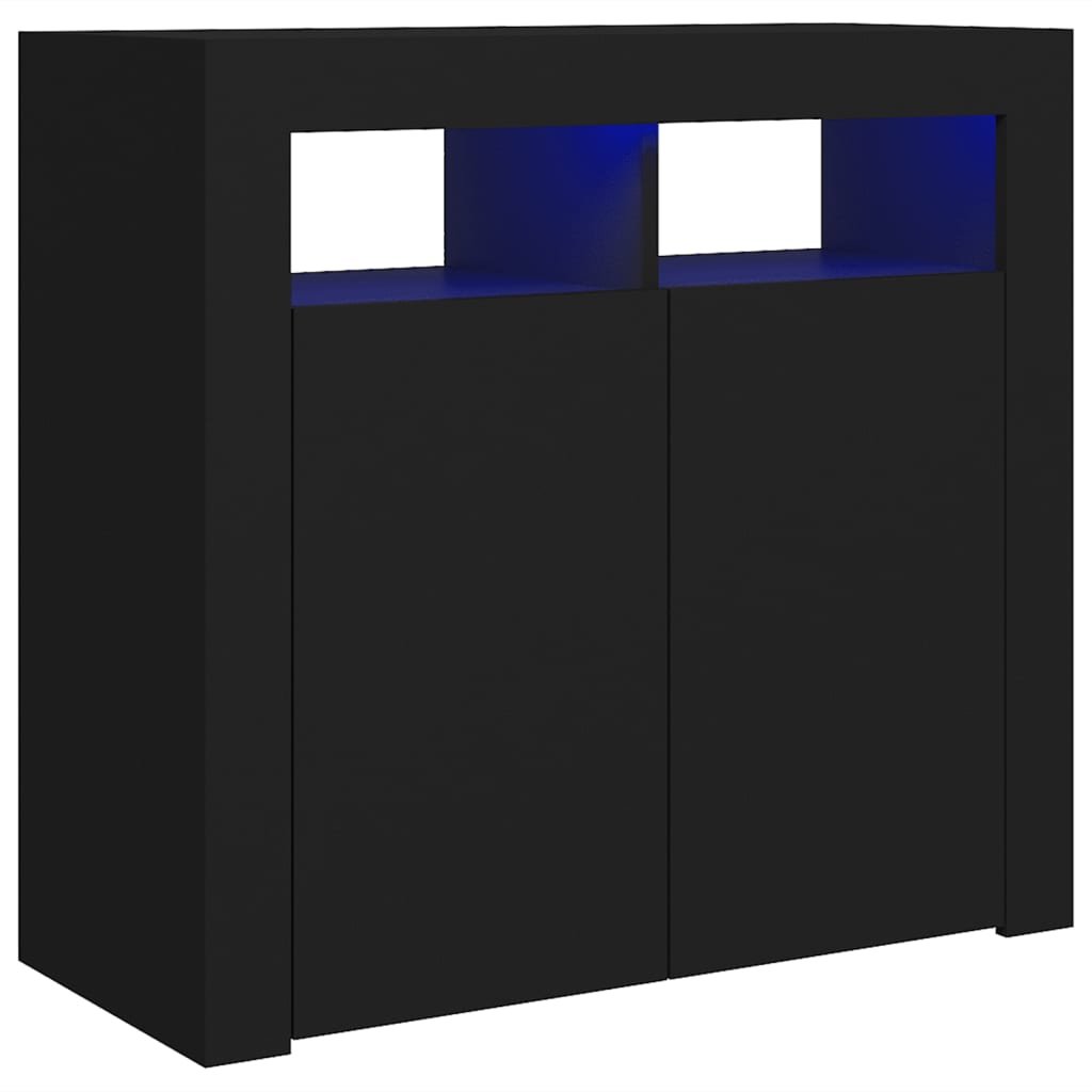 vidaXL Szafka z oświetleniem LED czarna 80 x 35 x 75 cm 804329