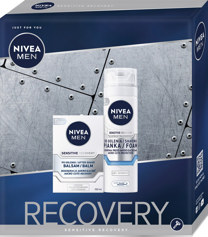 Nivea Zestaw Men Recover a'2 Sensitive Balsam + Pianka 350035