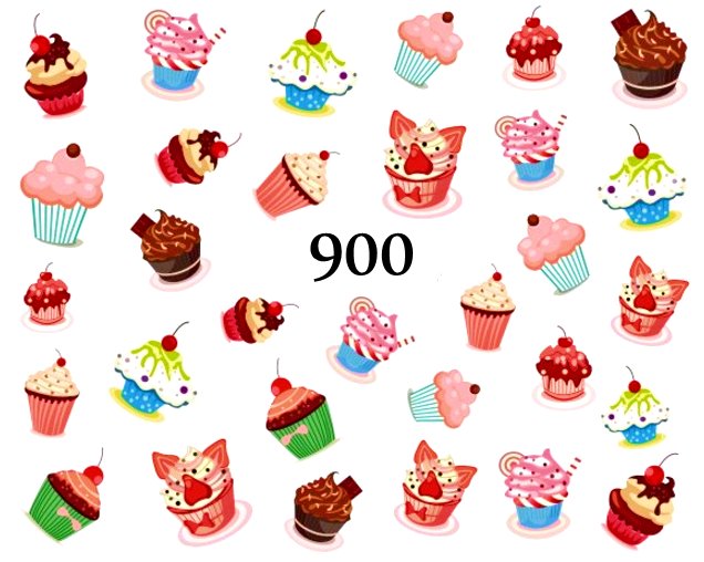 Naklejki wodne na paznokcie - nr 900