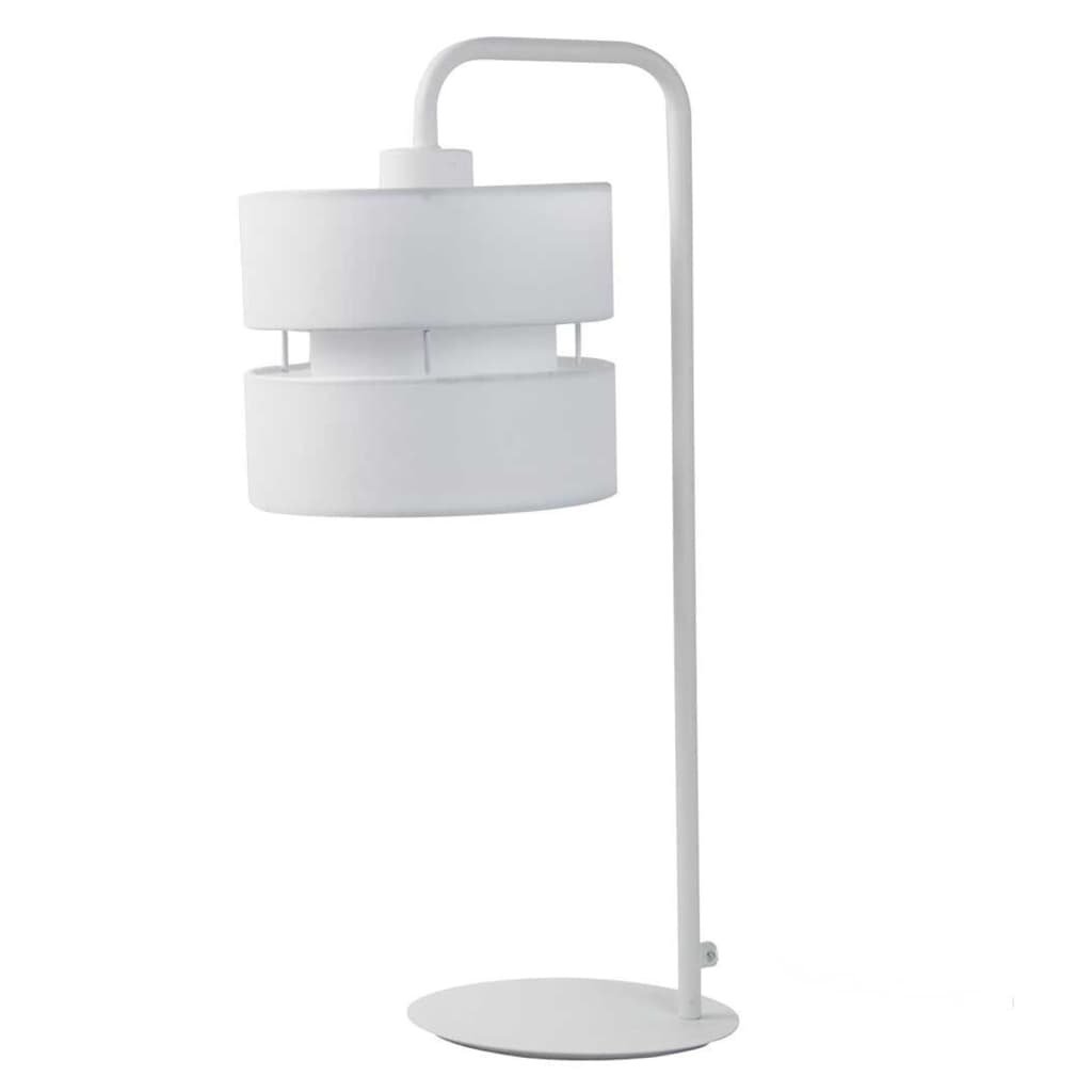 Wofi Lampa stołowa Lampa stołowa BELLE 40 W biała tkanina 4003474389226
