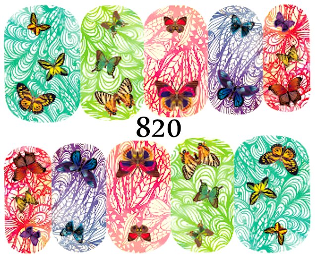 Naklejki wodne na paznokcie - nr 820