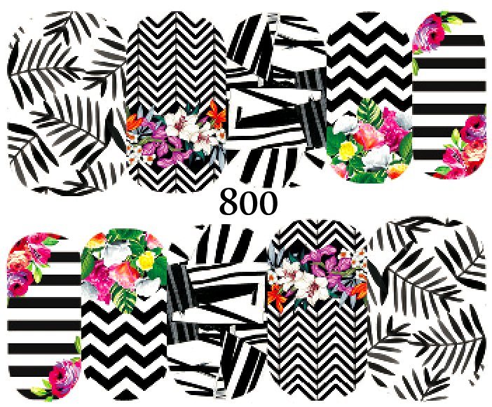 Naklejki wodne na paznokcie - nr 800