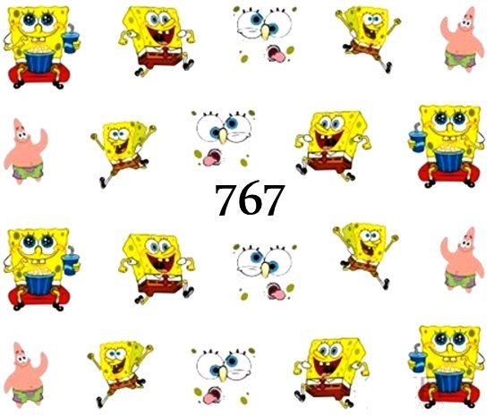 Naklejki wodne na paznokcie SPONGEBOB - 767