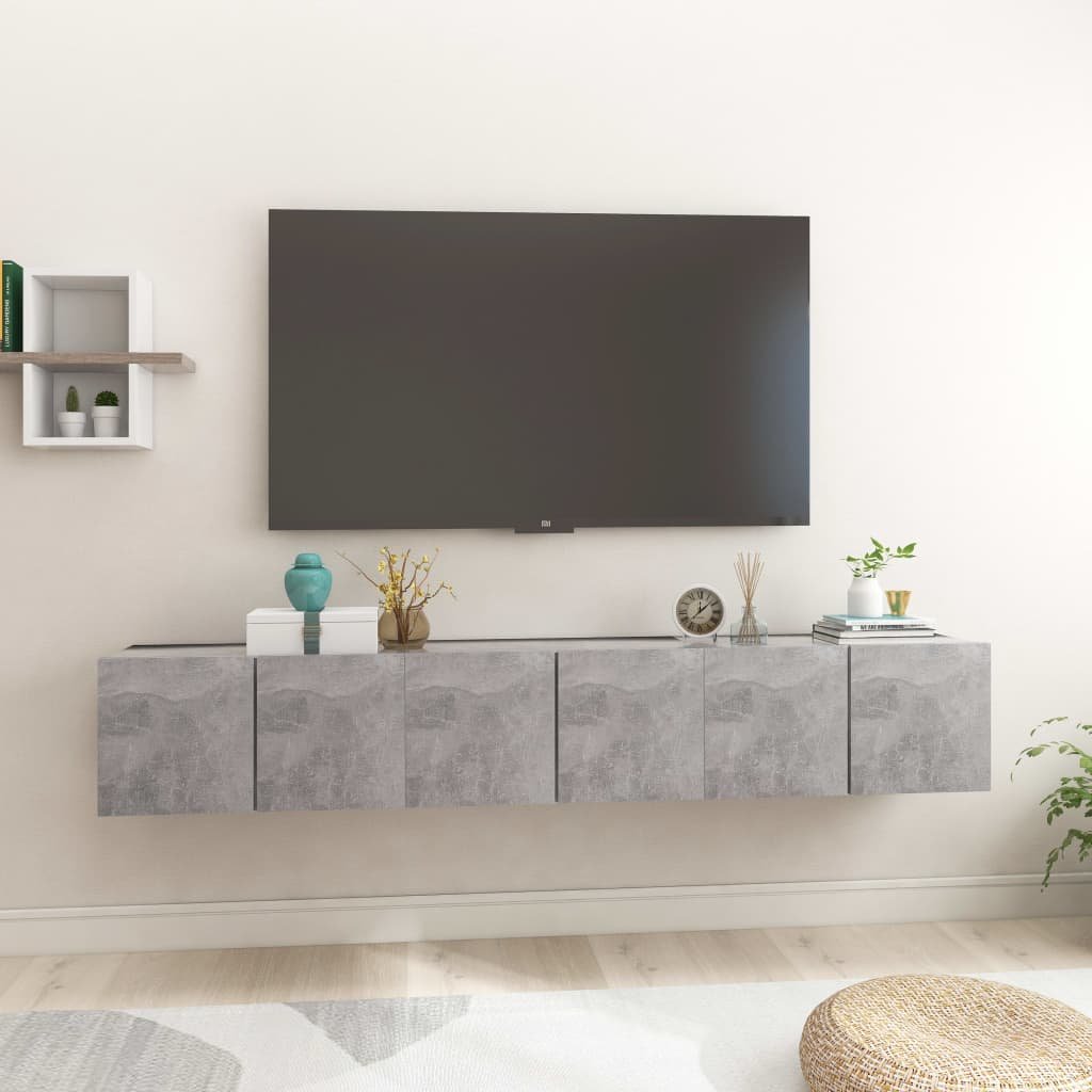 vidaXL Szafki wiszące pod TV 3 szt., szarość betonu, 60x30x30 cm