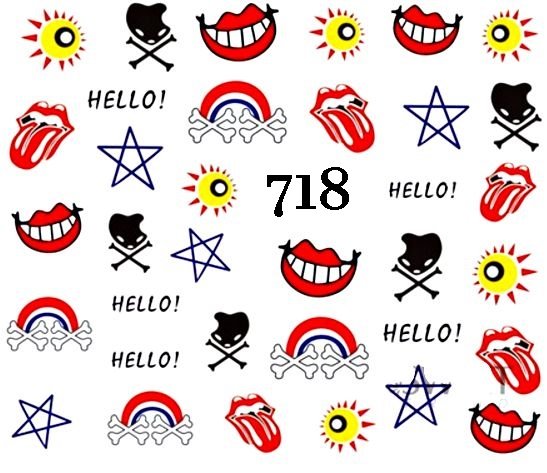 Naklejki wodne na paznokcie - nr 718