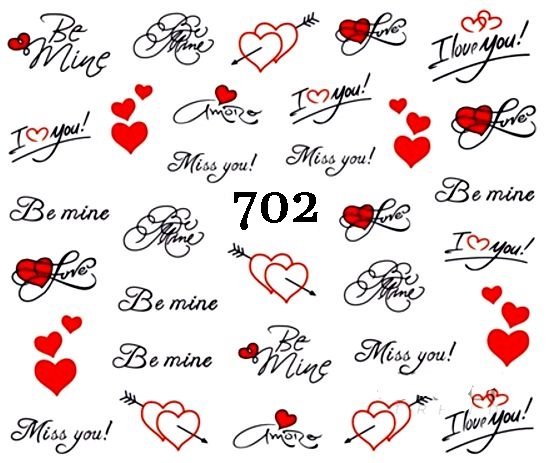 Naklejki wodne na paznokcie - nr 702