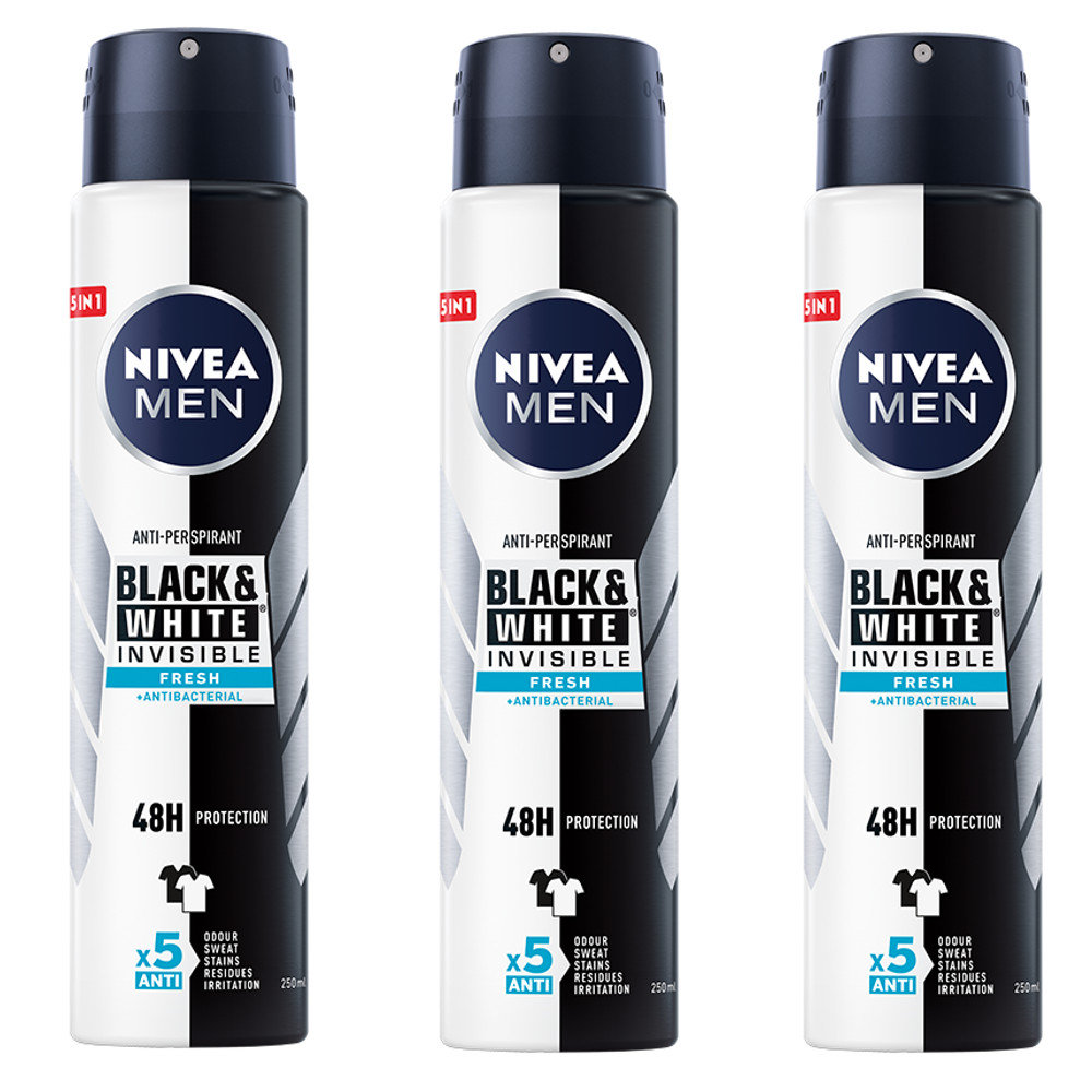Antyperspirant męski NIVEA MEN Black White 3 szt.