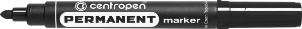 Centropen Marker permanentny czarny 8566 okrągły 8576 scięty mak4040128