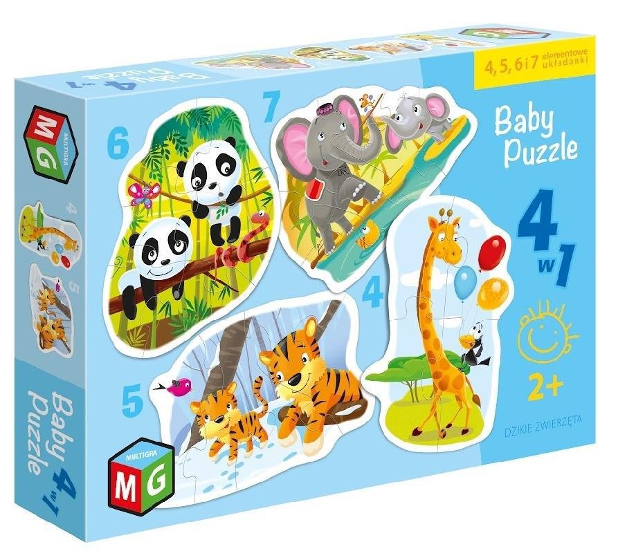 Multigra Multigra Baby Puzzle 4w1 Dzikie zwierzęta 450782