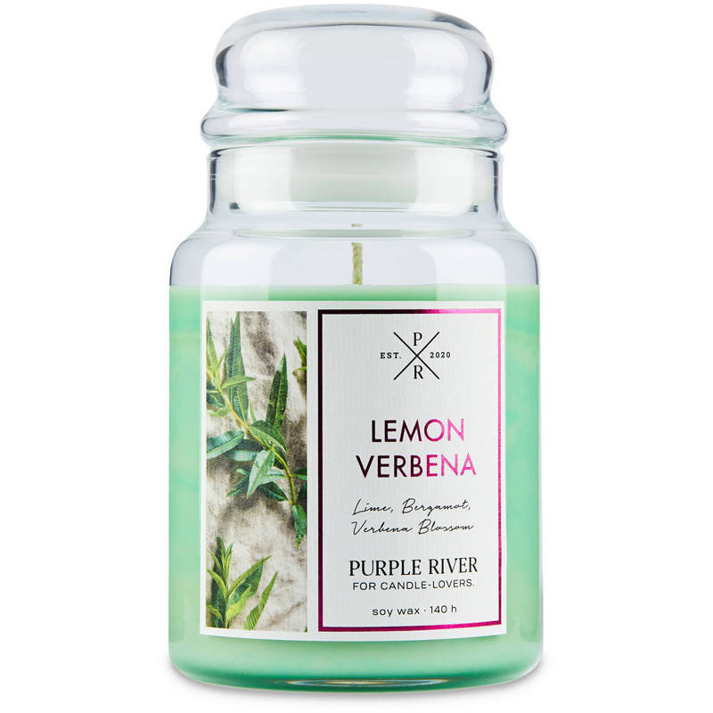 Purple River sojowa naturalna świeca zapachowa w szkle 22 oz 623 g - Lemon Verbena