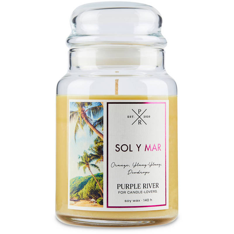 Purple River sojowa naturalna świeca zapachowa w szkle 22 oz 623 g - Sol y Mar