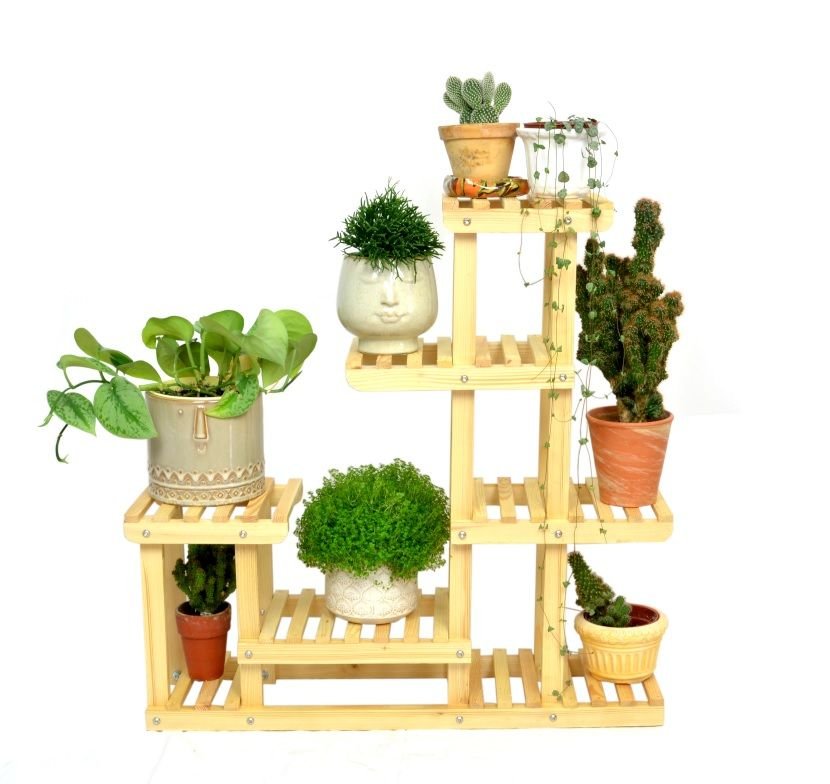 Kwietnik Drewniany KW1N   naturalny 73 cm