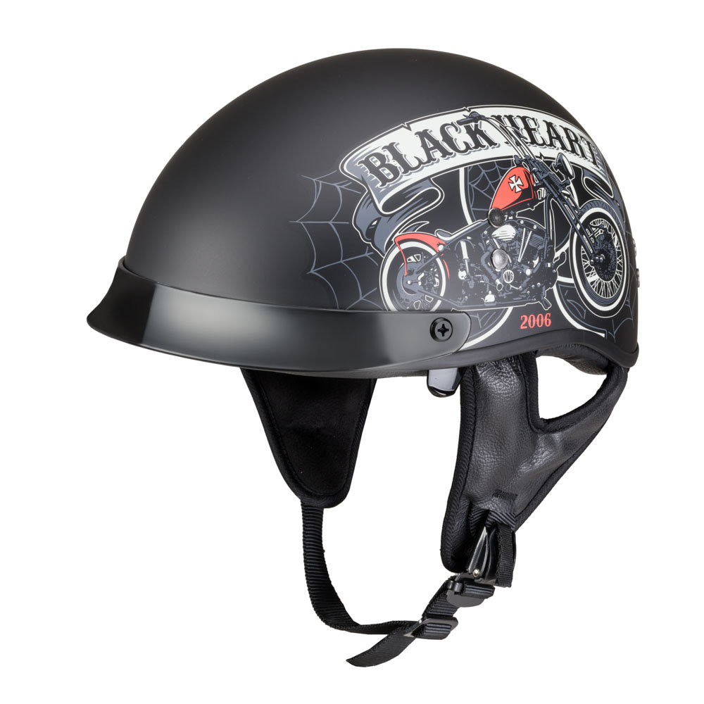 W-TEC Black Heart Kask motocyklowy otwarty Black Heart Rednut, Pistolet Blazin / Matowa czerń, XS (53-54) 22593-XS-1