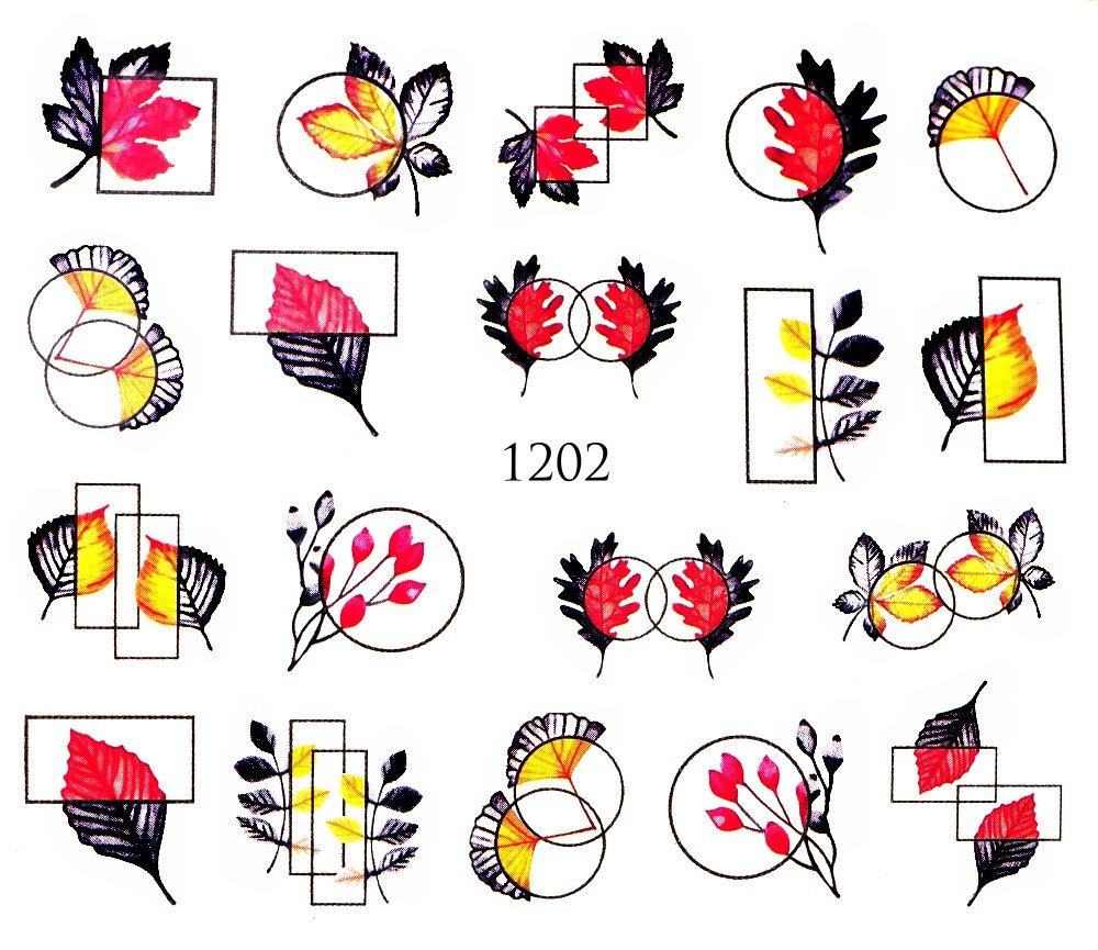 Naklejki wodne na paznokcie - nr 1202