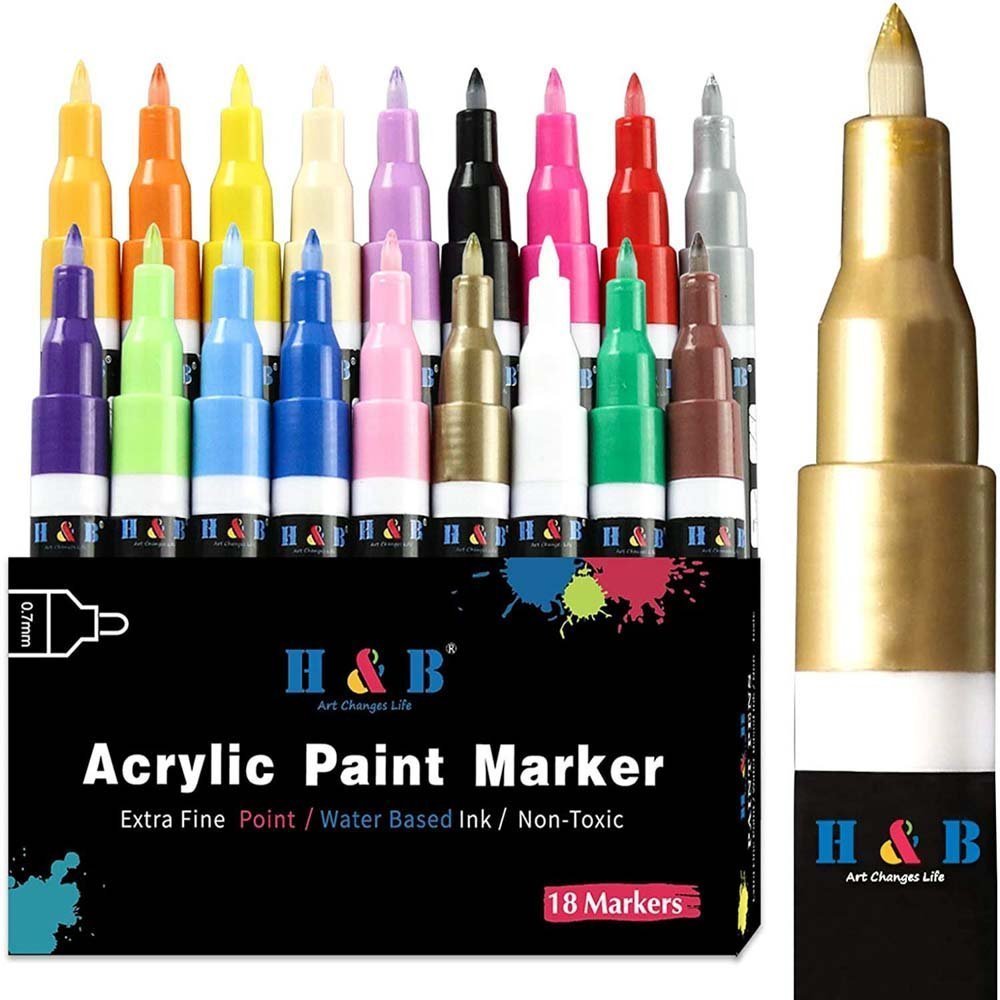 Markery wodne do Tkanin Ubrań Szkła HB 18w1