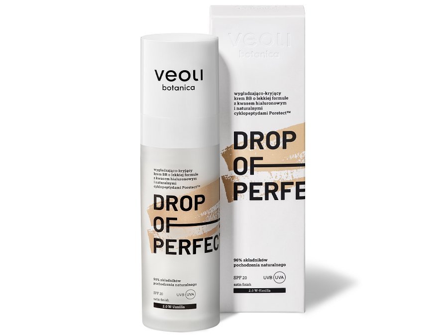 Veoli Botanica Veoli Botanica Drop Of Perfection SPF20  30ml wygładzająco-kryjący krem BB o lekkiej formule 2.0 W-Vanilla