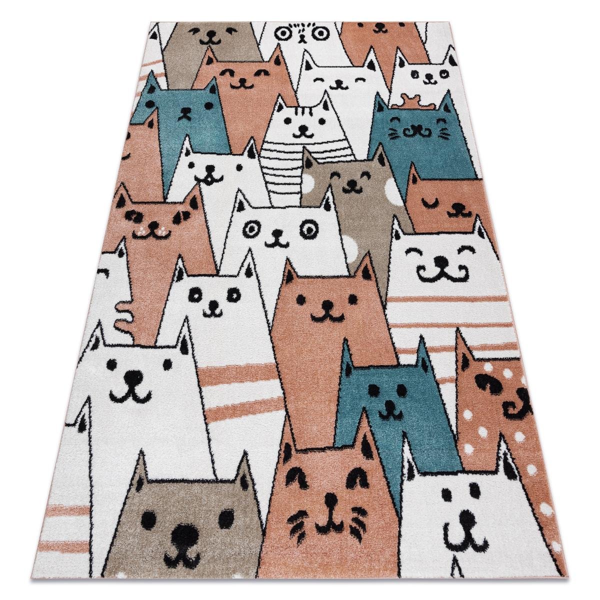 Dywan FUN Gatti dla dzieci, koty, kotki różowy, 160x220 cm