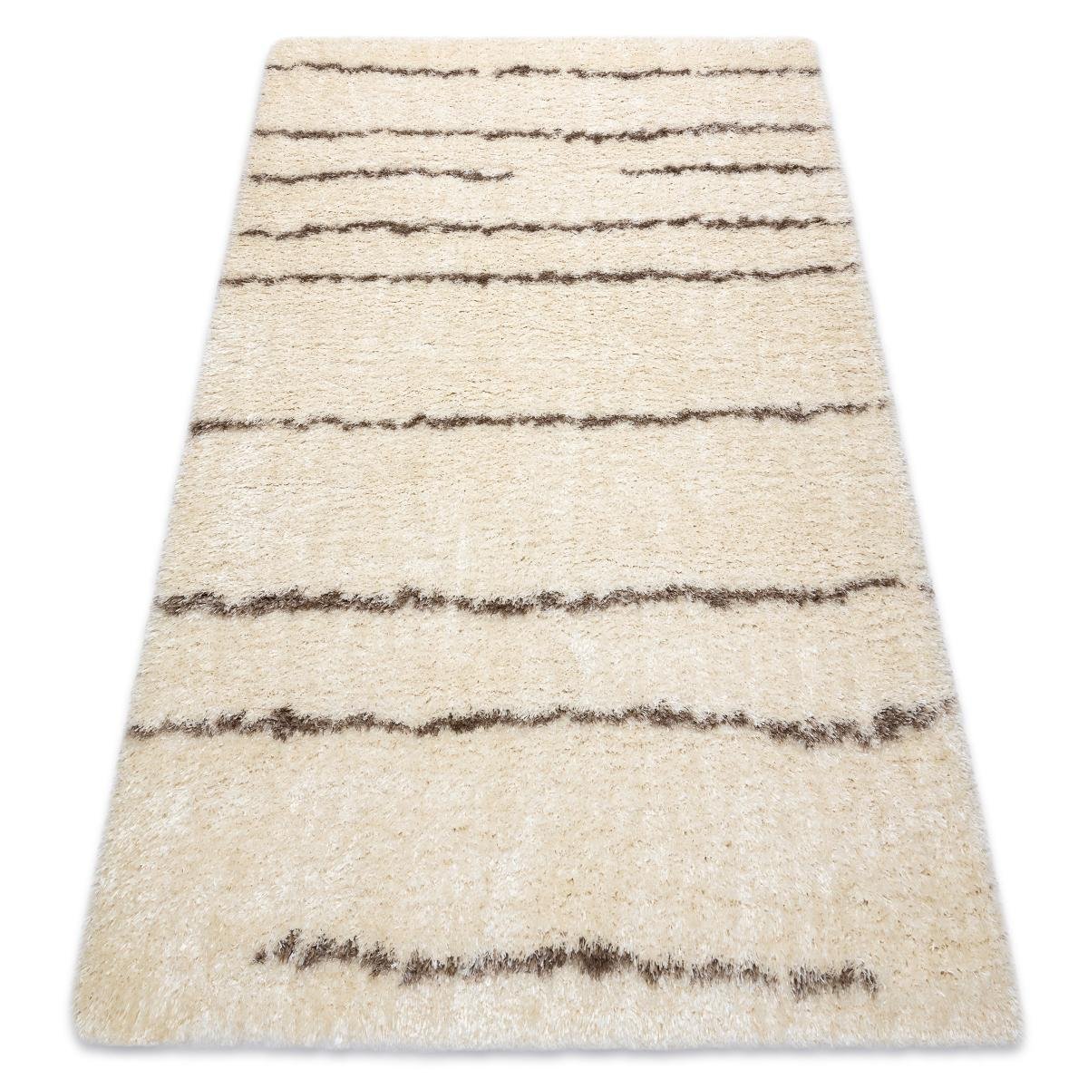 Dywan FLUFFY 2371 shaggy paski - krem / beż, 200x290 cm