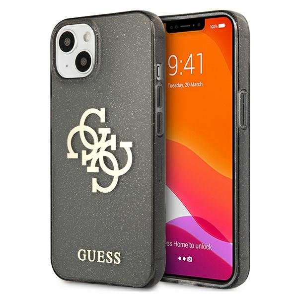 Guess Glitter 4G Big Logo - Etui iPhone 13 mini czarny GUHCP13SPCUGL4GBK