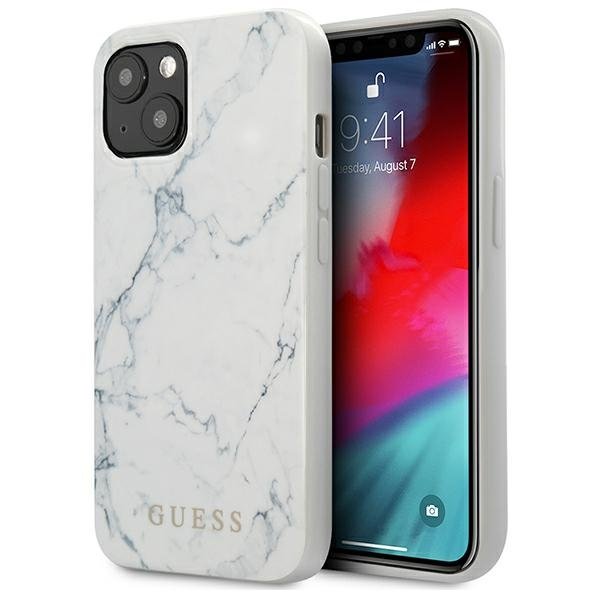 Zdjęcia - Etui GUESS Marble -  iPhone 13 mini  (biały)