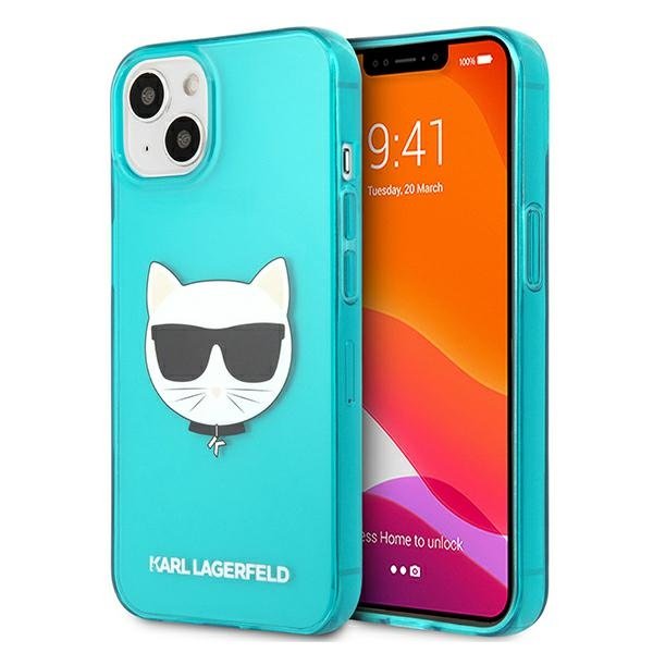 Karl Lagerfeld Choupette Head - Etui iPhone 13 mini (fluo niebieski) KLHCP13SCHTRB