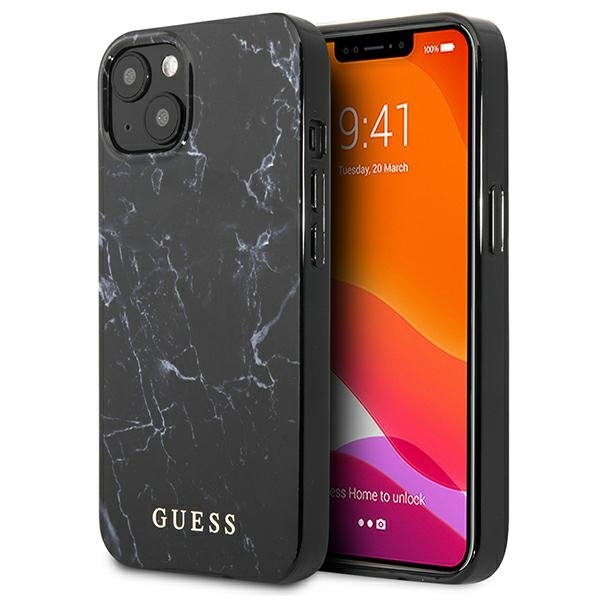 Guess Marble - Etui iPhone 13 czarny GUHCP13MPCUMABK