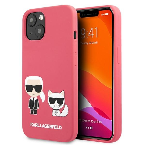 Karl Lagerfeld Silicone Karl & Choupette - Etui iPhone 13 mini (fuksja) KLHCP13SSSKCP