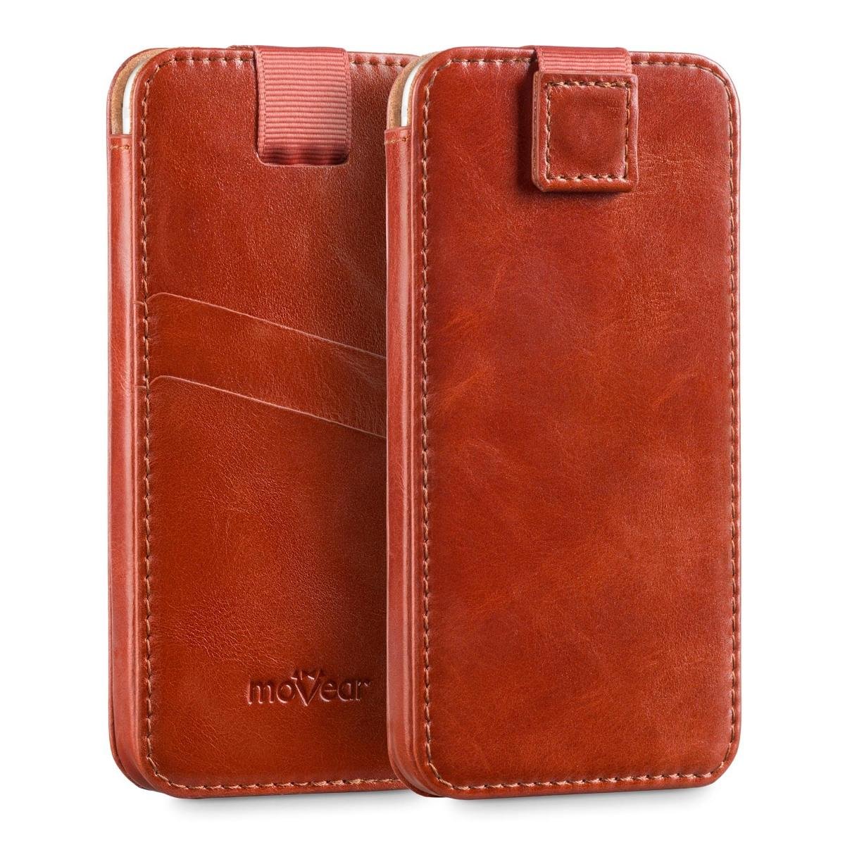 moVear moVear Skórzane Etui Wsuwka do Smartfon / Telefon rozmiar S (ok 140 x 68 x 8mm) i telefonów o zbliżonych wymiarach | Eksluzywny Pokrowiec pocketCase C+ Skóra Vintage, Brązowy U000SPCPLVBBKBR