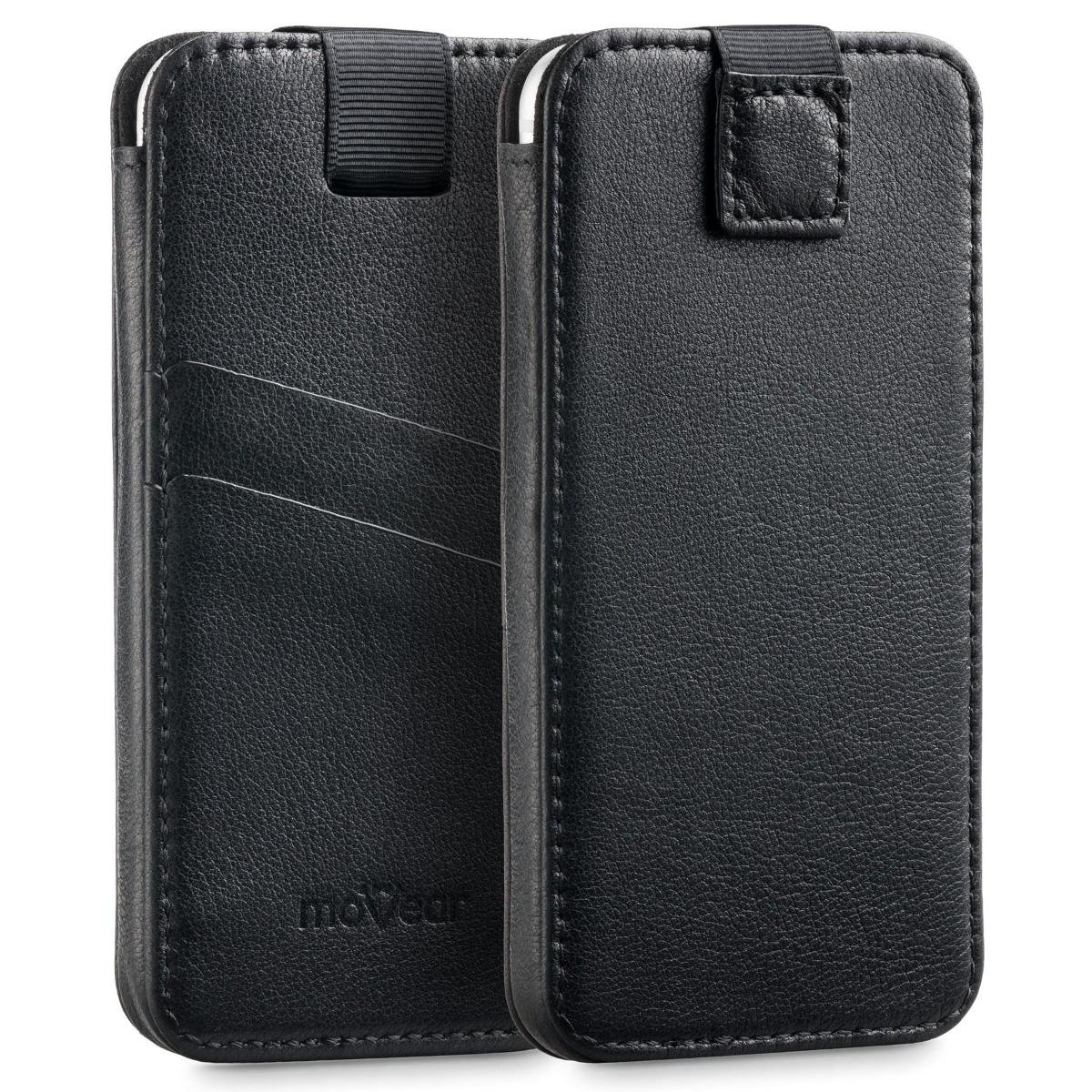 moVear moVear Skórzane Etui Wsuwka do iPhone 8/7/6 Plus i telefonów o zbliżonych wymiarach | Eksluzywny Pokrowiec pocketCase C+ Skóra Nappa, Czarny AI68PPCPLNBBKBK