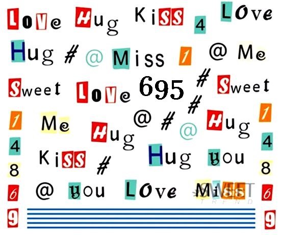 Naklejki wodne na paznokcie - nr 695