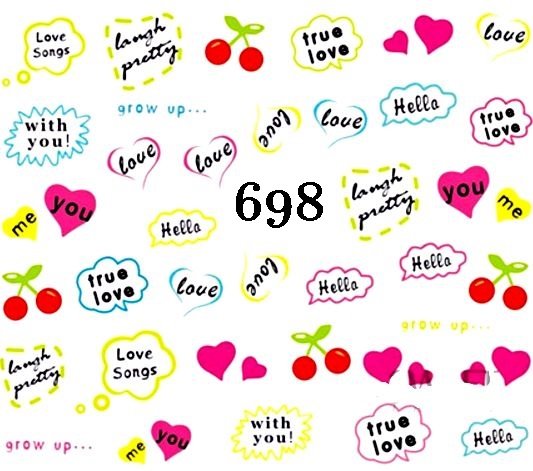 Naklejki wodne na paznokcie - nr 698
