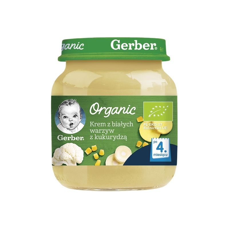 Nestlé Gerber Organic krem z białych warzyw z kukurydzą po 4 miesiącu 125 g 1148547