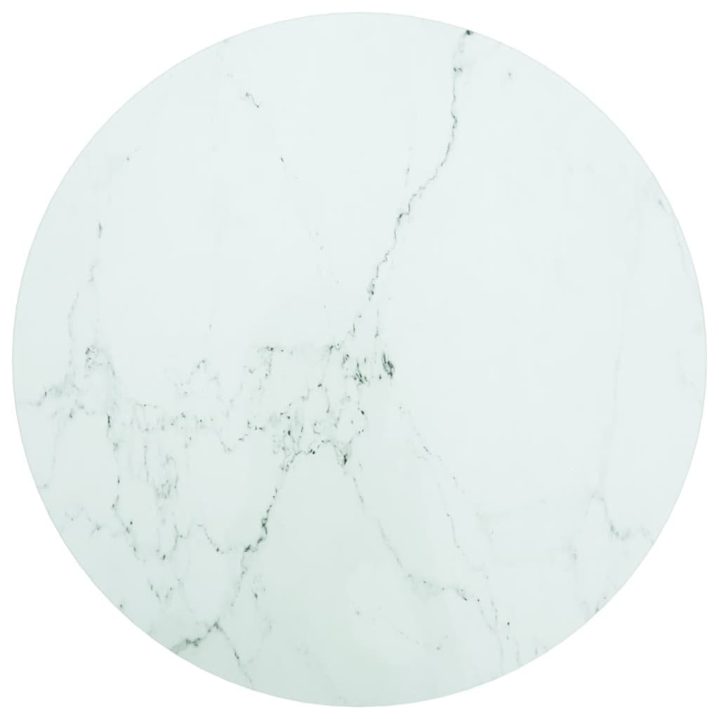 vidaXL Lumarko Blat do stołu, biały, 60x0,8 cm, szkło ze wzorem marmuru 322248