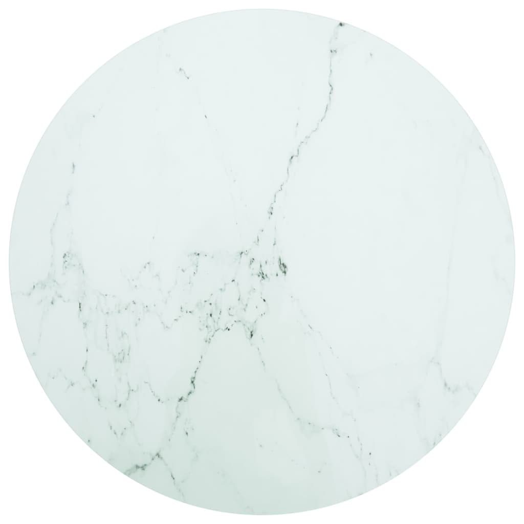 vidaXL Lumarko Blat stołu, biały, 80x1 cm, szkło ze wzorem marmuru 322250