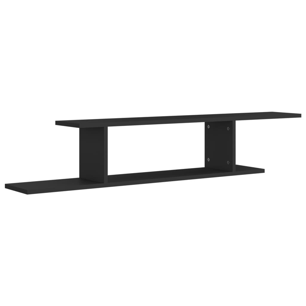 VidaXL Lumarko Wisząca szafka pod TV, czarna, 125x18x23 cm, płyta wiórowa 806990 VidaXL