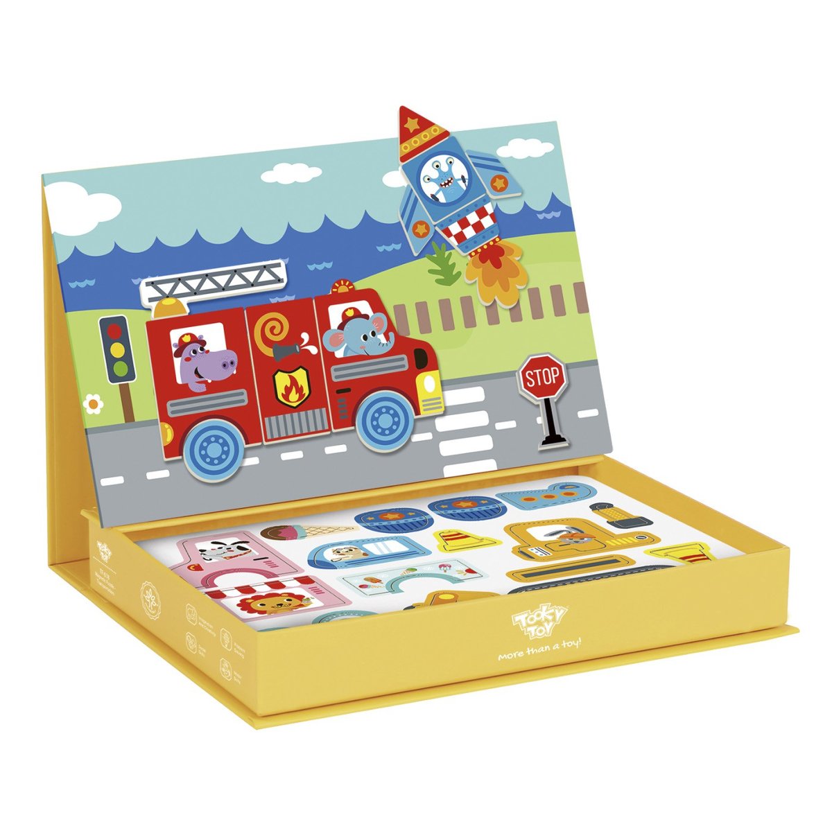 Tooky Toy Lumarko Układanka Edukacyjna Magnetyczne Pudełko Dla Dzieci 80 El.! TF618 Lek